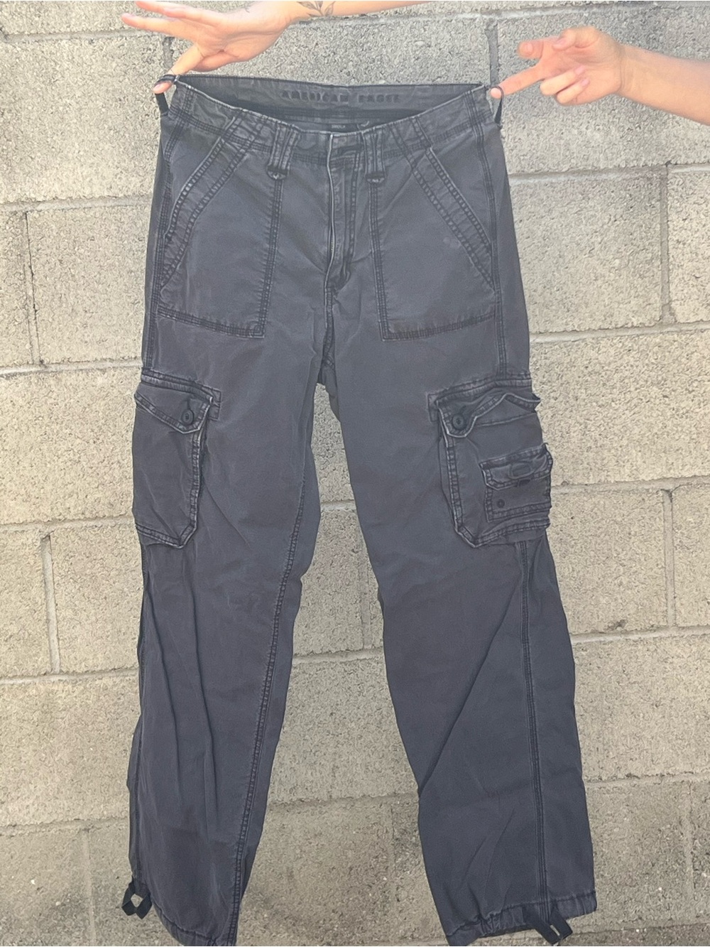 American Eagle Outfitters Black Cargo Jogger Pants